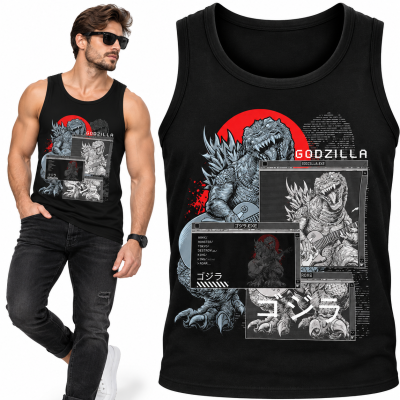 TANK TOP ŚMIESZNY GODZILLA